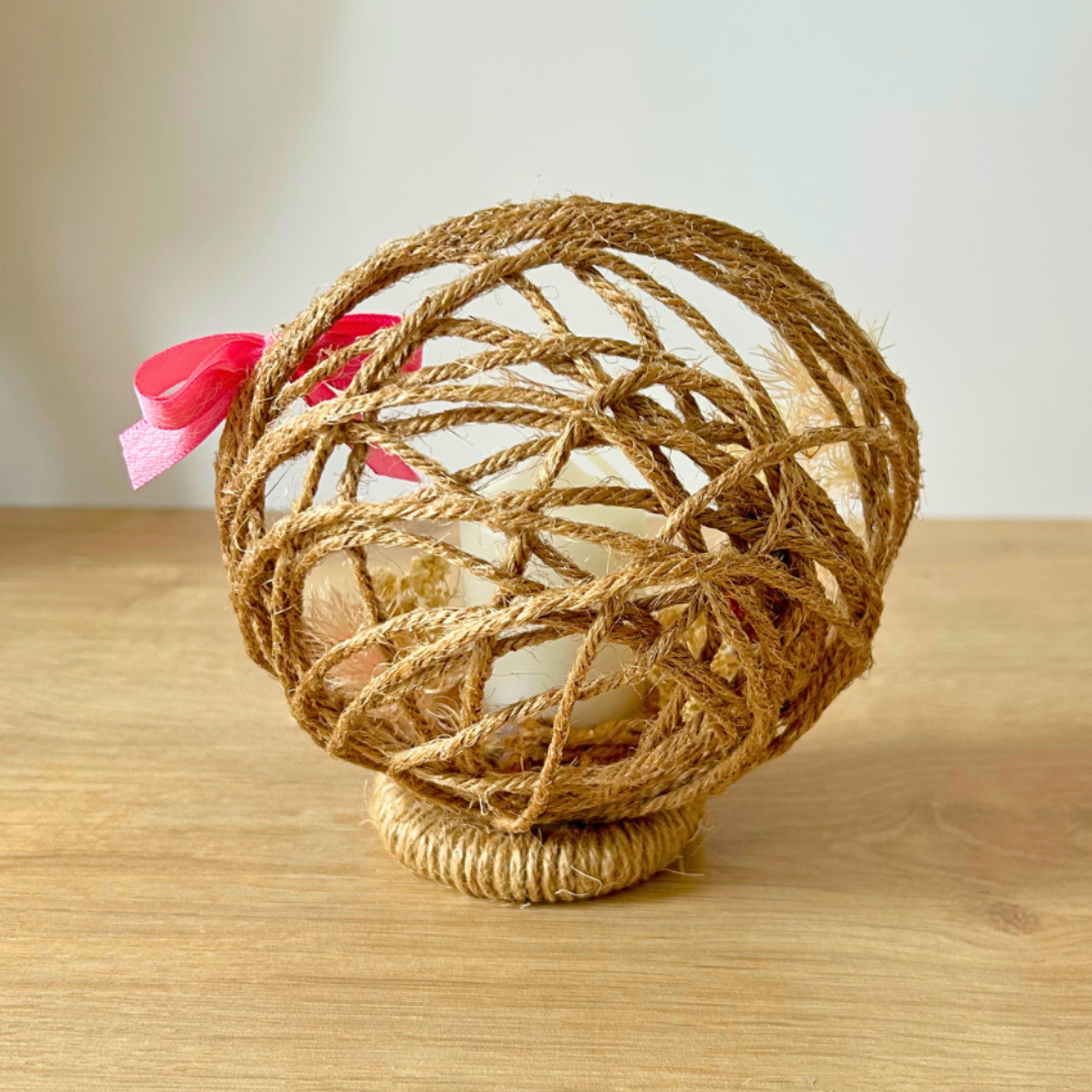 Composition florale personnalisée avec bougie – Plaisir d’offrir, cadeau unique et fait main