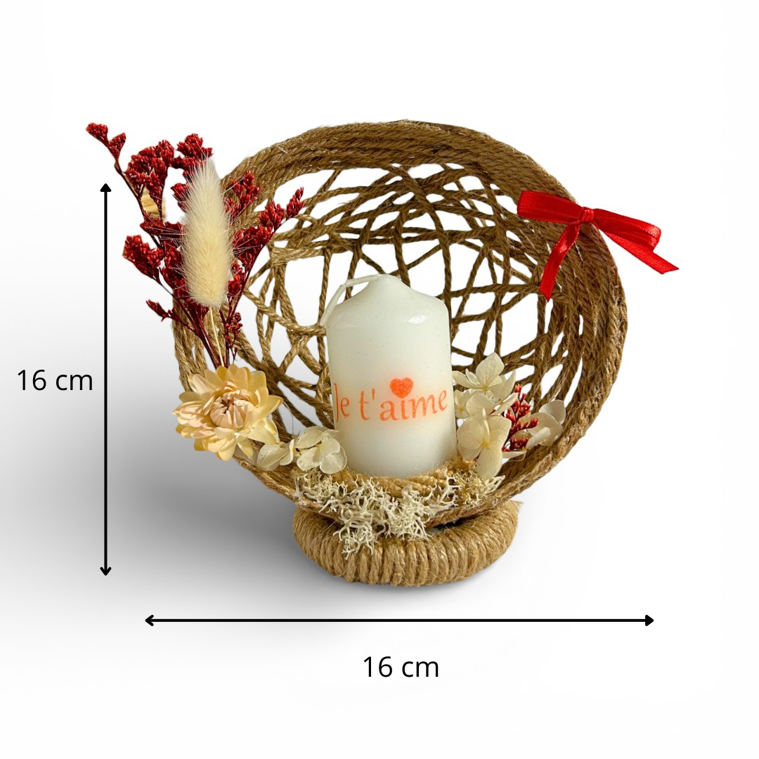 Coffret Cadeau “Je t’aime” – Cœur Ferrero, Composition Florale & Duo Porte-Clé + Marque-Page