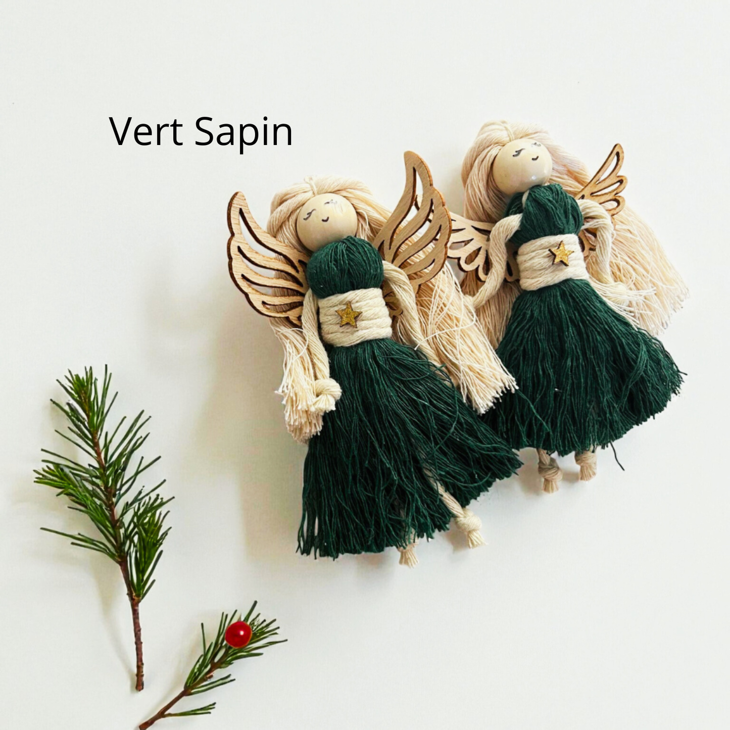 Coffret de Noël – Lot 2 Gnomes et 1 Ange en Macramé