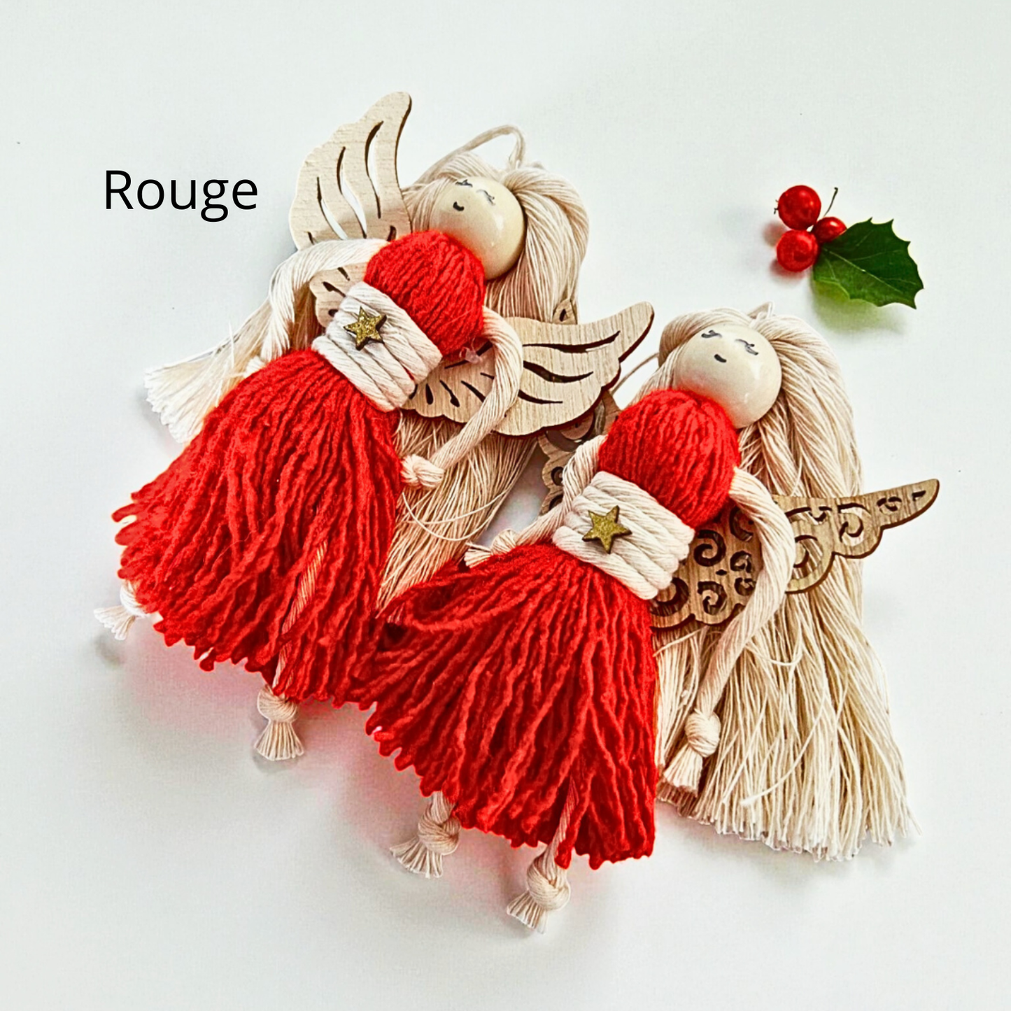 Coffret de Noël – Lot 2 Gnomes et 1 Ange en Macramé