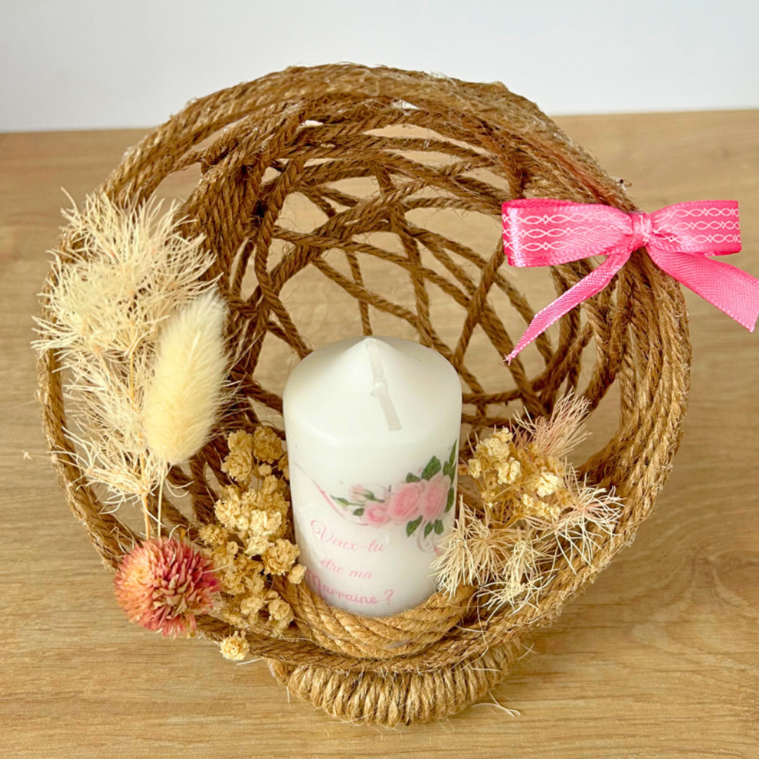 Annonce grossesse originale avec bougie personnalisée – cadeau surprise future mamie, marraine