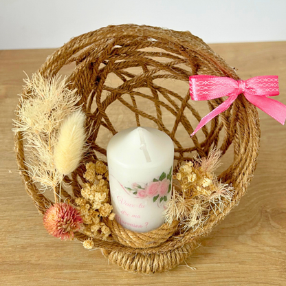Annonce grossesse originale avec bougie personnalisée – cadeau surprise future mamie, marraine