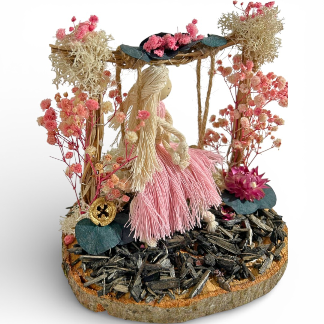 Décoration Lumineuse Fée sur Balançoire – Centre de Table Anniversaire Féérique & Personnalisé