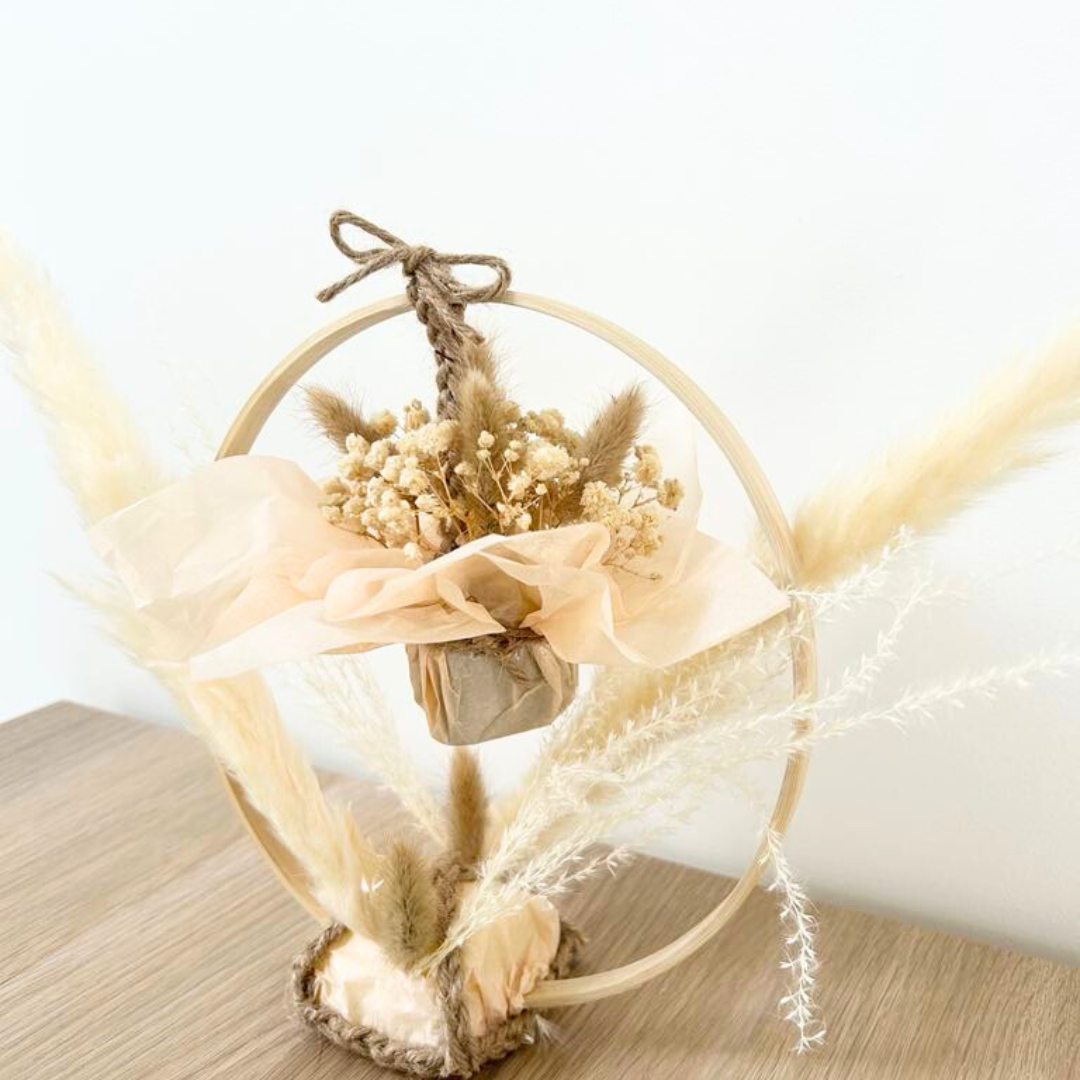 Composition florale personnalisée – Décoration en fleurs séchées