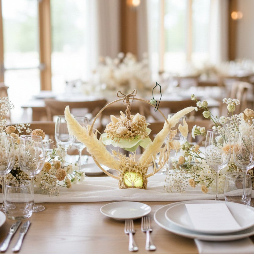 Composition florale personnalisée – Centre de table mariage