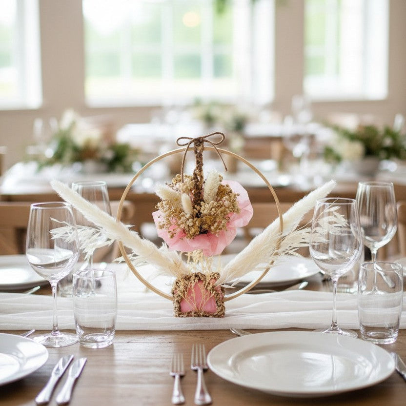 Composition florale personnalisée – Centre de table mariage