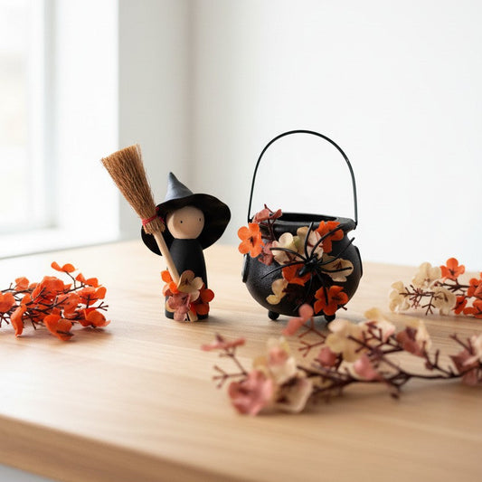 Pack déco Halloween – Sorcière & Chaudron décoratif