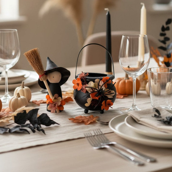 Pack déco Halloween – Sorcière & Chaudron décoratif