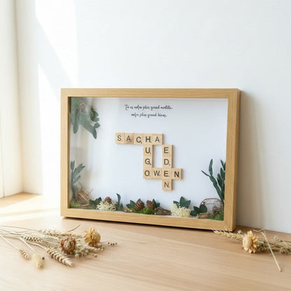 Cadre Scrabble personnalisé nature – Cadeau d’anniversaire