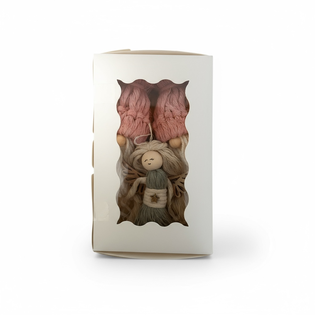 Coffret de Noël – Lot 2 Gnomes et 1 Ange en Macramé