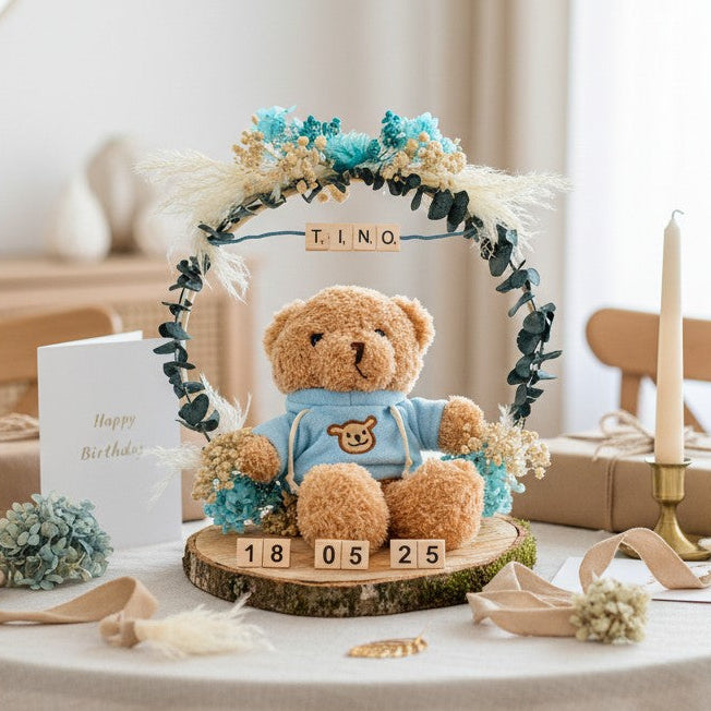 Décoration ourson personnalisée – cadeau naissance ou baptême avec prénom