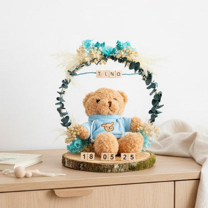 Décoration ourson personnalisée avec prénom – cadeau naissance ou enfant