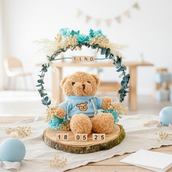 Décoration ourson personnalisée avec prénom – cadeau naissance ou enfant