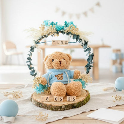 Décoration ourson personnalisée avec prénom – cadeau naissance ou enfant