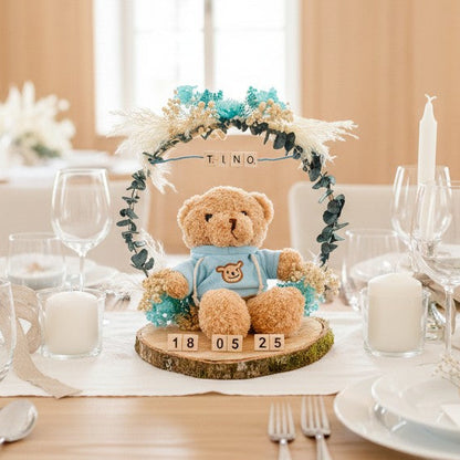 Décoration ourson personnalisée – cadeau naissance ou baptême avec prénom