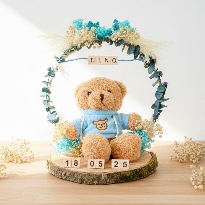 Décoration ourson personnalisée – cadeau naissance ou baptême avec prénom