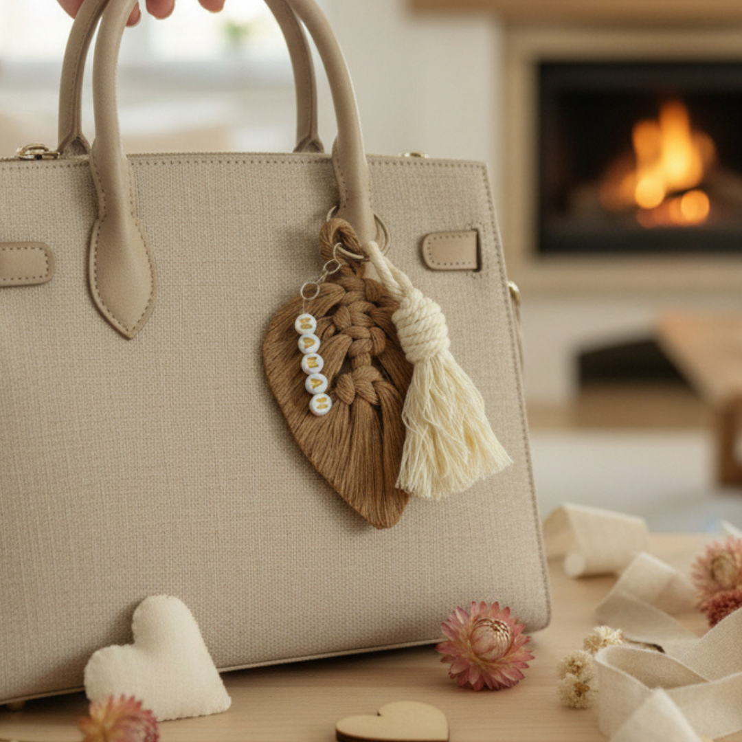 Porte-Clé Macramé Personnalisé – Cadeau Bohème pour le Plaisir d’Offrir