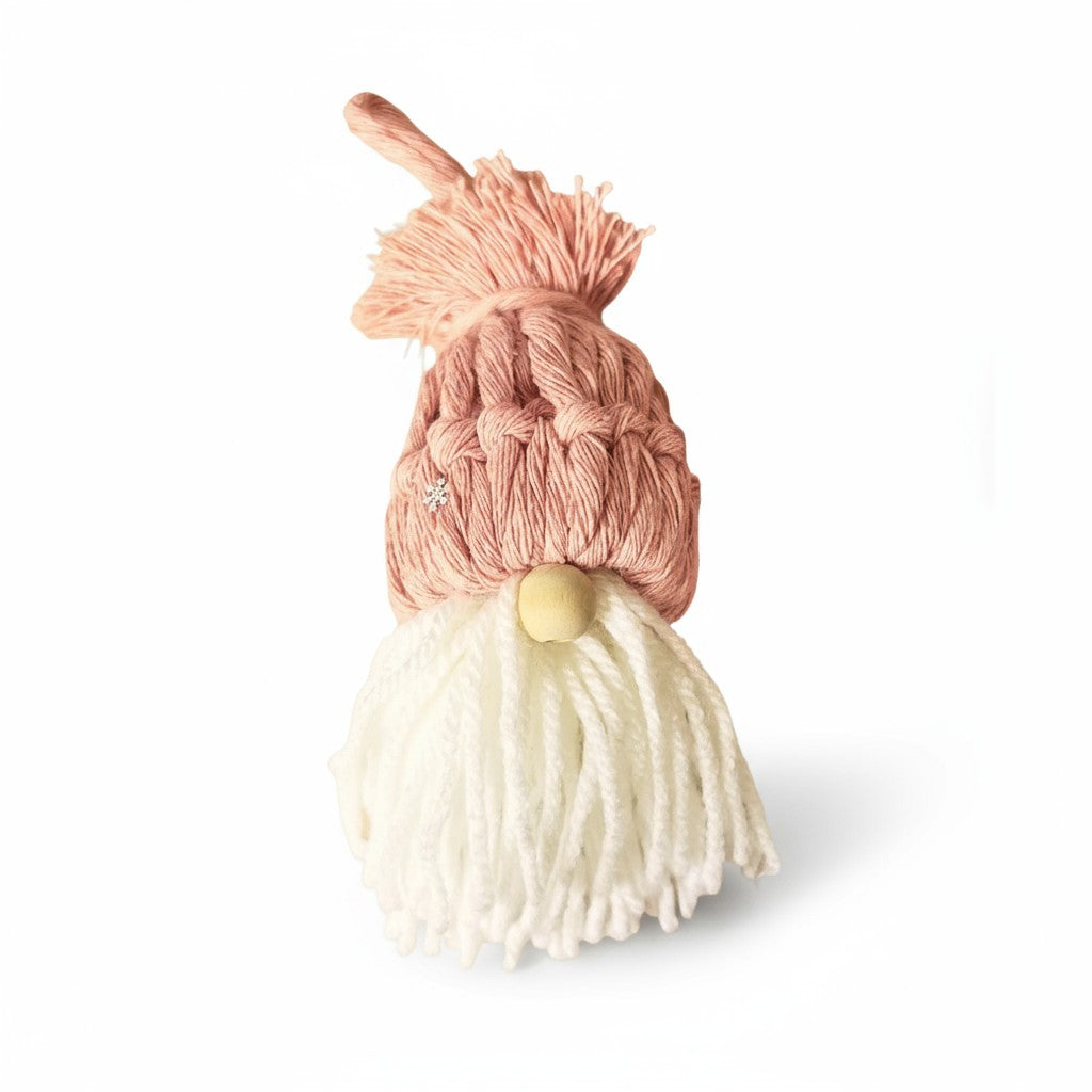 Gnome de Noël en Macramé – Décoration de Sapin Artisanale