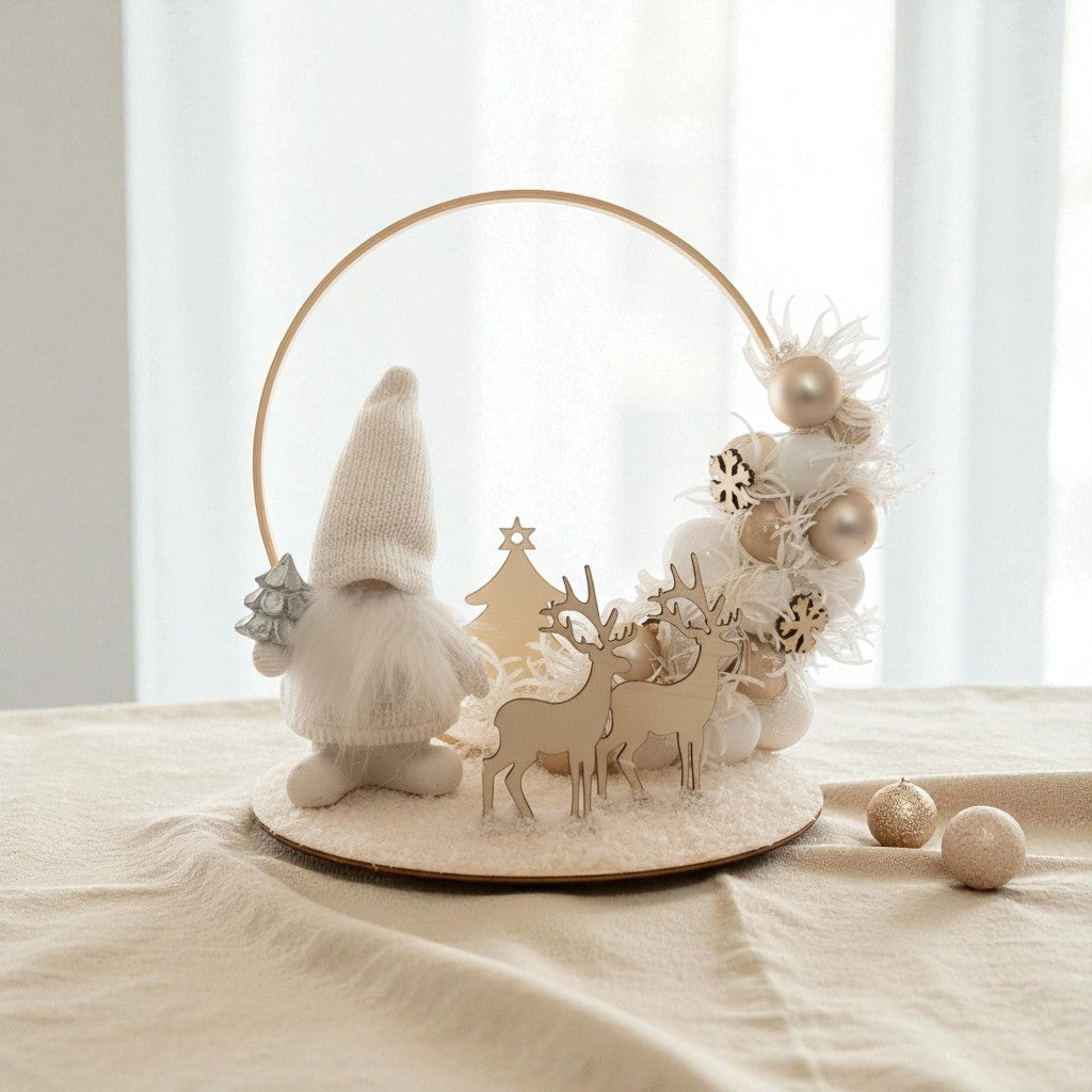 Décoration Lumineuse de Noël – Gnome, Cerfs & Boules de Noël